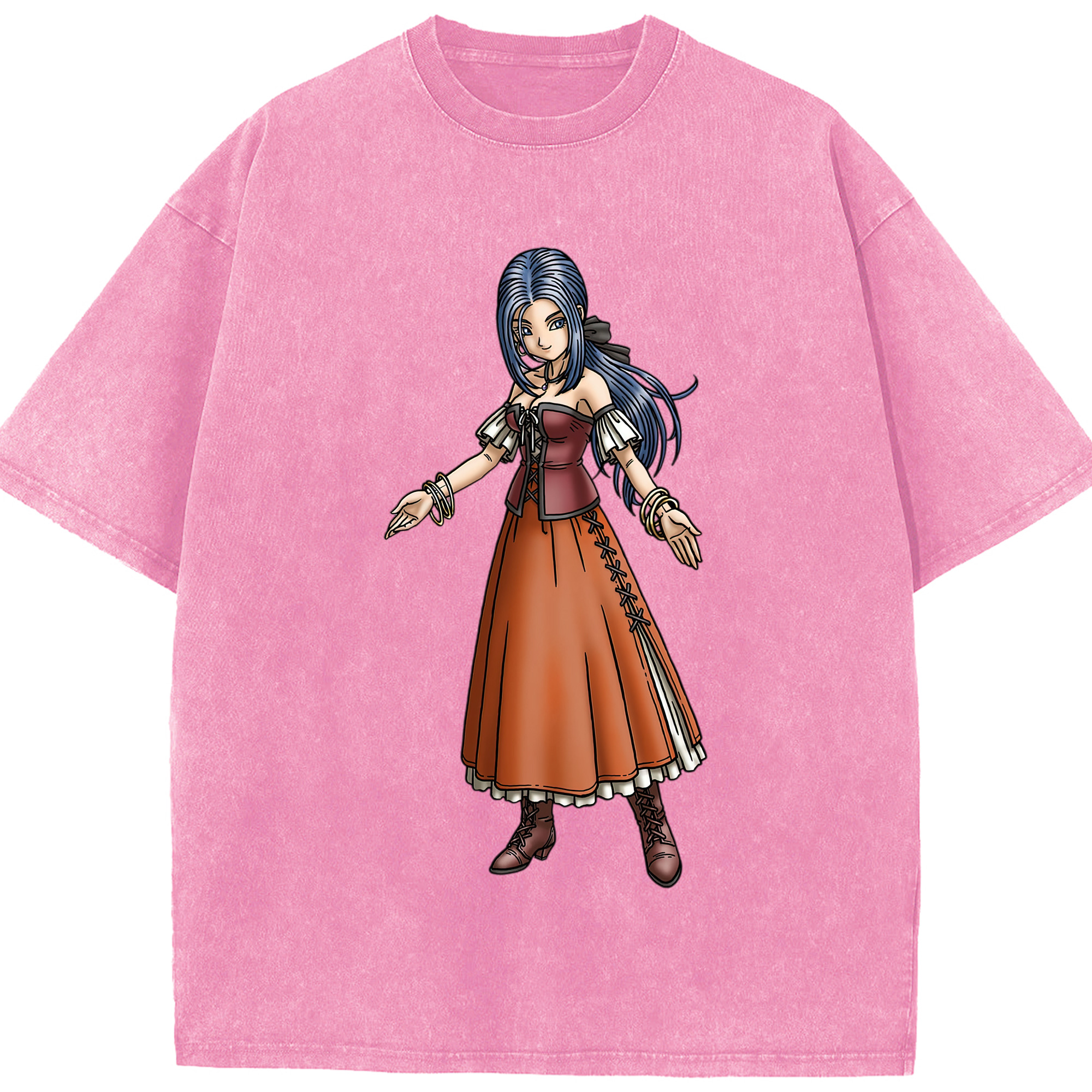 （画像用） ドラゴンクエスト Doragon Kuesuto Dragon Quest 綿100% ヴィンテージ風 半袖Tシャツ（フロントプリント）